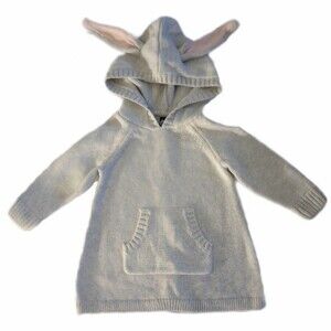 TEA COLLECTION Gray Bunny Knit Sweater sz 9-12M infant